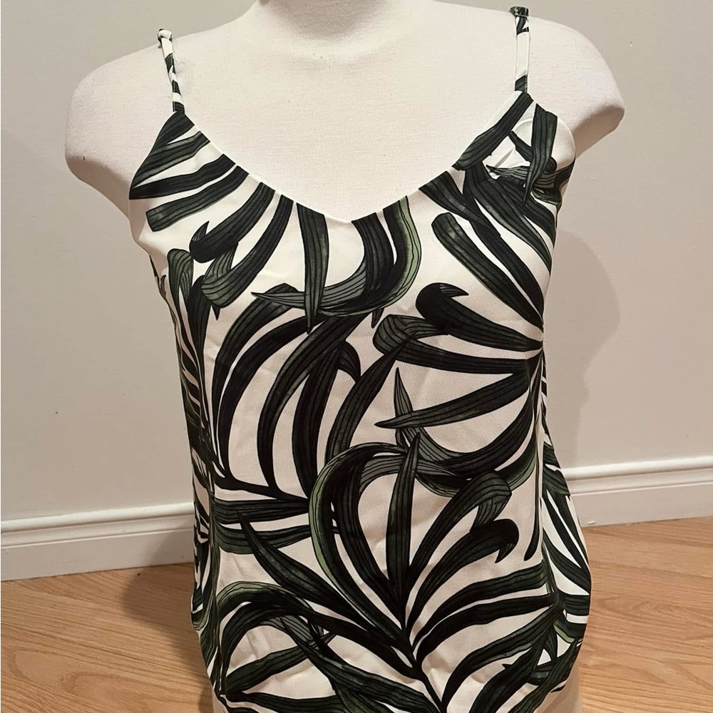 Leaf Print Spaghetti Strap Top